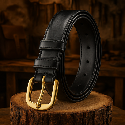Leather Belt Elegant & Narrow | Black